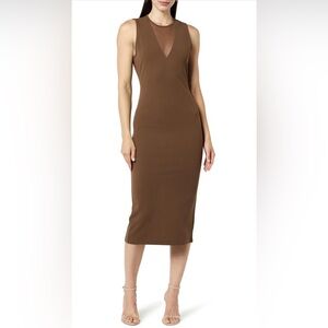 NWT The Drop Women's Joce Mesh V-Neck Midi Dress M
